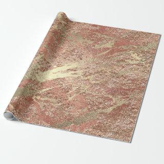Abstract Gold Foil Metallic Rose Copper Blush