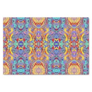 Abstract Kaleidoscope Owl in Bright Primary Colors Tissue Paper