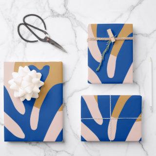 Abstract Leaves Blue Modern Shapes Cut Outs  Sheets
