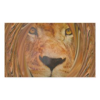 Abstract Lion Safari Art Print Rectangular Sticker