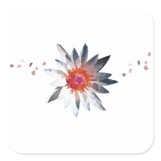 Abstract Low-poly Style Waterlily Tile Stickers
