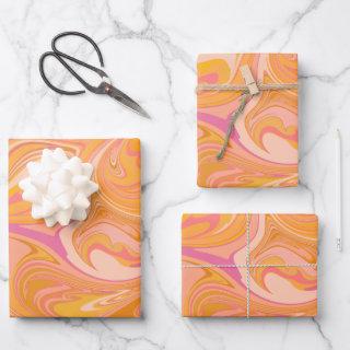 Abstract Marble Swirl Art in Yellow  Sheets