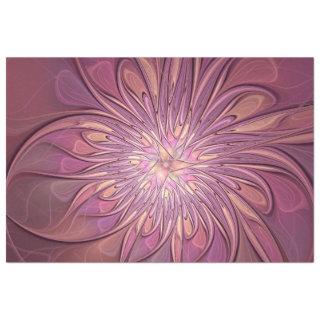 Abstract Modern Floral Fractal Art Berry Colors  Tissue Paper