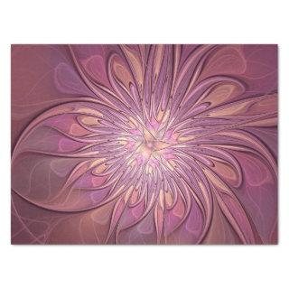 Abstract Modern Floral Fractal Art Berry Colors  Tissue Paper