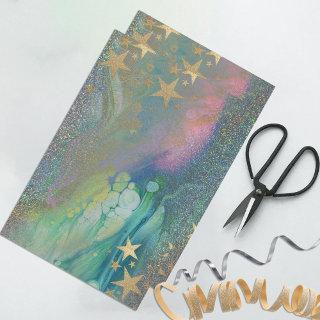Abstract Modern Starry Glitter Liquid Decoupage Tissue Paper