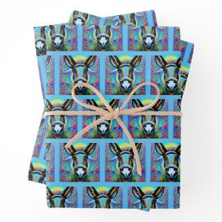 Abstract Multicolored Little Donkey  Sheets