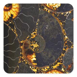 Abstract Nautilus pattern yellow gold  Square Sticker