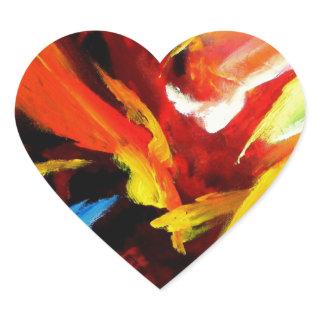 Abstract Painting by Serdar Hizli Heart Sticker