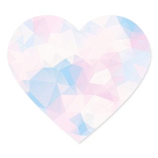 Abstract Pastel Colors Low Poly Background Heart Sticker