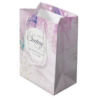 Abstract Pastel Purple Blue Teal Sweet 16 Birthday Medium Gift Bag