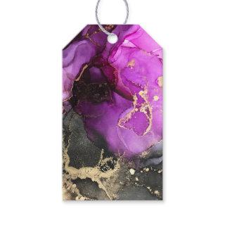 Abstract Pink Purple Black Gold Unique Art Gift Tags