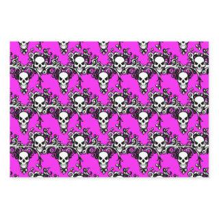 Abstract Pink Ribbon Skull Design Gift Wrap