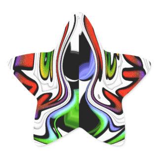 Abstract Profile Art Print Star Sticker