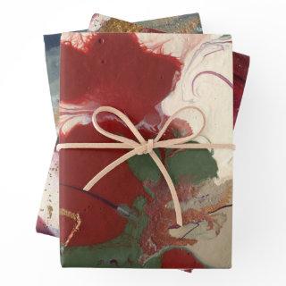 Abstract Red Green Gold Christmas Winter  Sheets