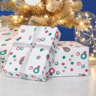 Abstract Red Green Gold Circles Modern Christmas