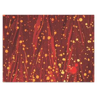 ABSTRACT RED MARBLED PAPER WITH GOLD SPLASHES