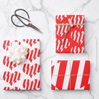 Abstract Red n White Stripes Valentine Heart  Sheets