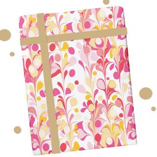 Abstract Retro Marble Pattern Pink Red Yellow