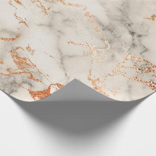 Abstract Rose Coral Blush Silver Gray Marble Stone