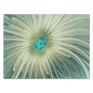 Abstract Sage Green Fantasy Flower Fractal Art Tissue Paper