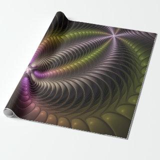 Abstract Shiny Trippy Colorful 3D Fractal Art