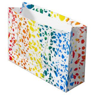 Abstract Terrazzo Mosaic Colorful Rainbow Pattern Large Gift Bag