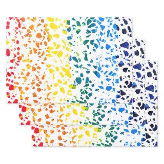 Abstract Terrazzo Mosaic Colorful Rainbow Pattern  Sheets