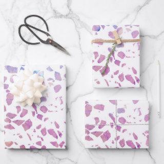 Abstract Terrazzo Mosaic Pink & Blue Pattern   Sheets