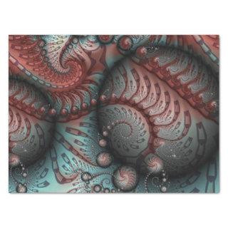 Abstract Vivid Fantasy Fractal Art Brown Blue Tissue Paper