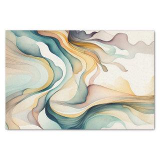 Abstract watercolor art waves. Modern flow motion  Tissue Paper