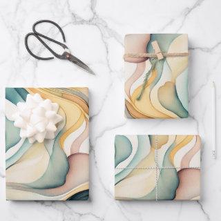 Abstract watercolor art waves. Modern flow motion   Sheets