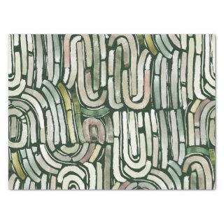 Abstract watercolor green paths