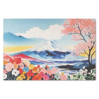 Abstract Watercolor Whimsical Springtime Mountain Tissue Paper