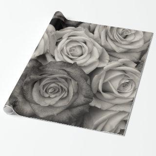 Abstract White Roses Garden Elegant Floral Wrappin