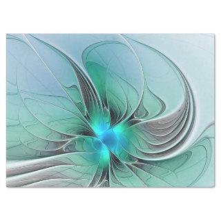 Abstract With Blue, Modern Fractal Art Tissue Paper