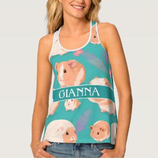 Abyssinian Guinea Pig Pastel Colorful Pattern Tank Top