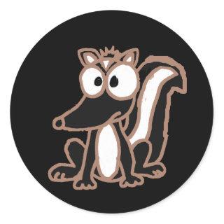 AC- Silly Skunk Cartoon Classic Round Sticker