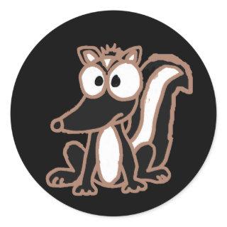 AC- Silly Skunk Cartoon Classic Round Sticker