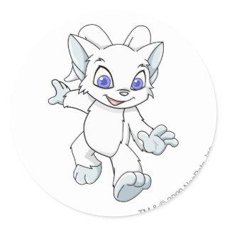 Acara White Classic Round Sticker