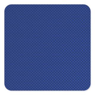 Accent Blue Carbon Fiber Like Print Background Square Sticker