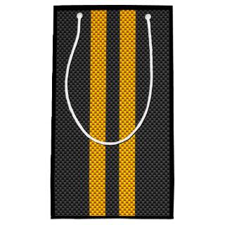 Accent Yellow Racing Stripes Carbon Fiber Style Small Gift Bag
