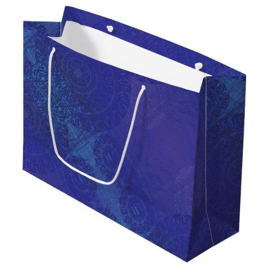 Acceptance | Blue Indigo Violet Boho Medallions Large Gift Bag