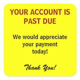 ACCOUNT PAST DUE Billing Stickers