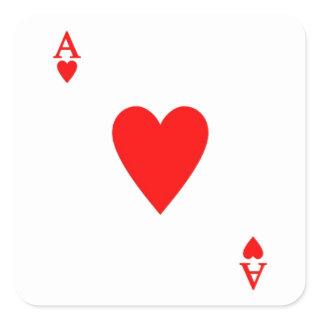 Ace of Hearts Square Sticker