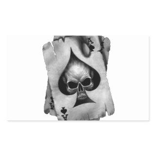 Ace of Spades Skull Rectangular Sticker