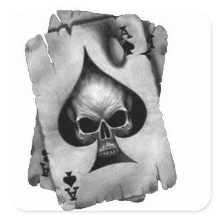 Ace of Spades Skull Square Sticker