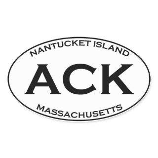 ACK - Nantucket Island Massachusetts Oval Sticker