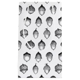 Acorns Vintage Art Pattern CUSTOM BACKGROUND COLOR Small Gift Bag