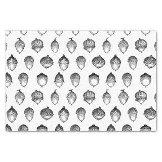 Acorns Vintage Art Pattern CUSTOM BACKGROUND COLOR Tissue Paper