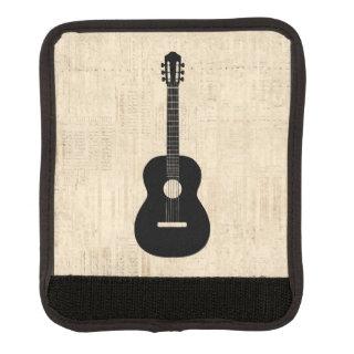 Acoustic Guitar Art Script Background Luggage Handle Wrap
